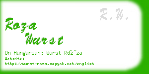 roza wurst business card